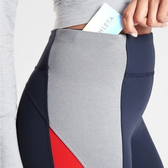 Athleta Crest Colorblock Tights size XXS - Picture 2 of 4